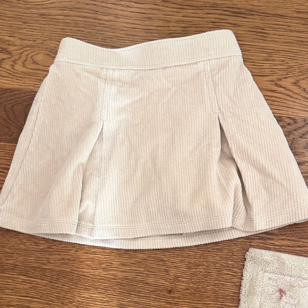 abercrombie kids Cream Corduroy Skort with Pleats